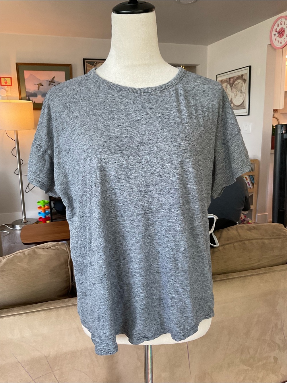 Madewell 100% Cotton Heather Gray Short Sleeve Crewneck Tee Size XL